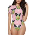 thumbnail image 1 of Balery Panda Avocado Women's Short Sleevee Crew Neck Bodysuit Tops Short Sleeve Tops Basic-Large, 1 of 9