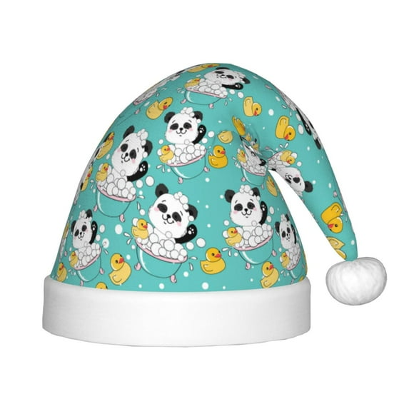 Balery Panda Bathing Pattern Santa Hat Christmas Hat Funny Christmas Hat Christmas Knitted Beanie Hat For Kids