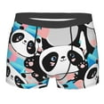 thumbnail image 1 of Balery Panda Cute Pink Hearts Men's Boxer Briefs, Soft and Breathable Cotton Underwear with nylon Waistband-X-Large, 1 of 9