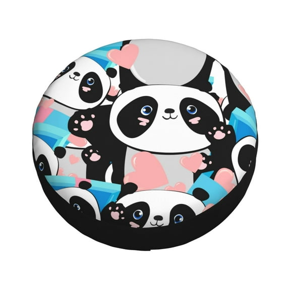 Balery Panda Cute Pink Hearts Tire Covers - Tough Tire Wheel Protector for Truck, SUV, Trailer, Camper, RV -16 inch