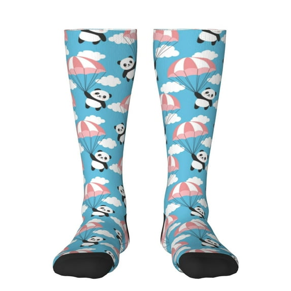 Balery Panda Flying in the Sky Printed Novelty Socks Men's Women's Crew Socks Sports Socks Knee High Socks Cotton Socks Quirky and Cool Socks