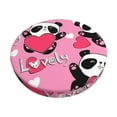 thumbnail image 1 of Balery Panda Heart Valentine Pink Velvet Round Bar Chair Cushion Cover Adjustable, Protects From Scratches And Stains, Soft & Washable Ideal For Wooden And Metal Stools - 13 Inch, 1 of 7