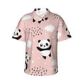 thumbnail image 1 of Balery Panda Print Men's Hawaiian Shirts Short Sleeve Beach Shirt Relaxed Fit Vacation Button Down Shirts-Medium, 1 of 9