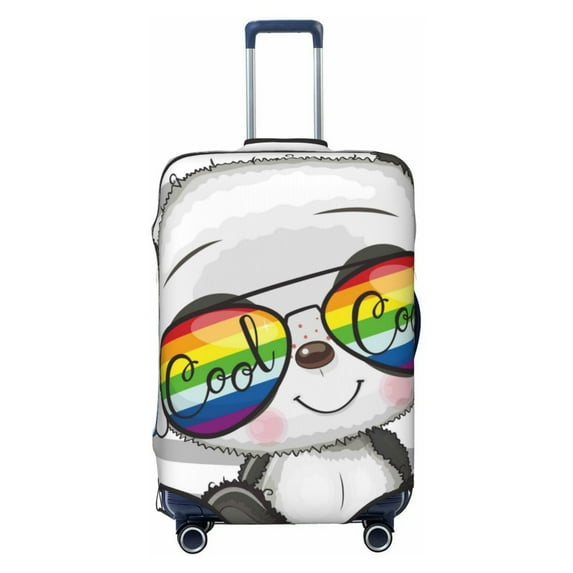 Balery Panda With Sun Glasses Luggage Cover Protector, Scratch And Dirt Resistant, Fits 18-32 Inch Luggage - Small