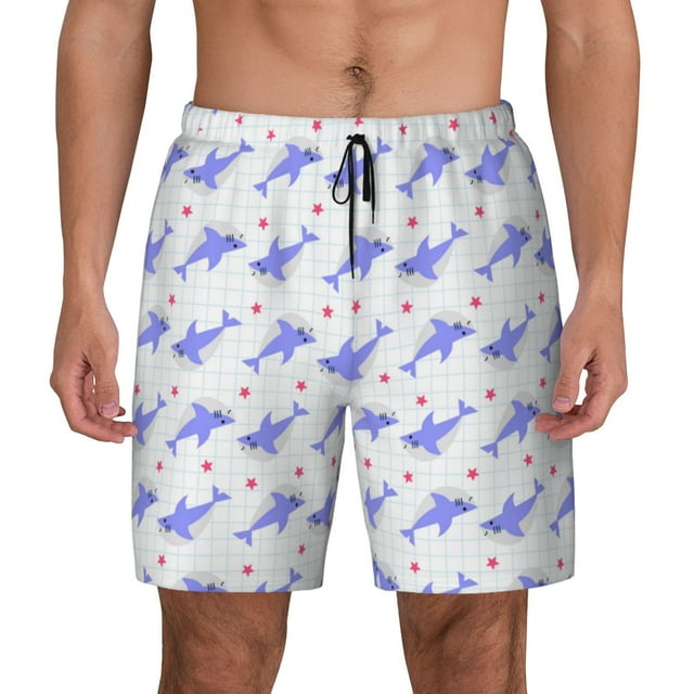 Balery Party Shark Cute Mens Swim Trunks Swim Shorts for Men Quick Dry ...