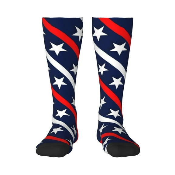 Balery Patriotic Star Fun Novelty Socks Men'S Women'S Crew Socks Funny Crazy Novelty Socks Quirky And Cool Socks