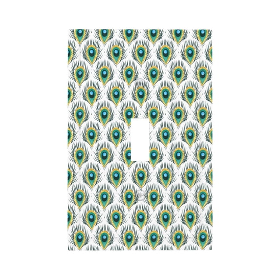 Balery Peacock Feathers1 for Duplex Wall Plates Kit, Electrical Outlet Covers, Standard Size 1-Gang 5.0" x3.0", Electric Receptacle Plug Covers-Style T
