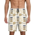 thumbnail image 1 of Balery Peanuts Men's Cotton Knit Pajama Shorts Waistband & Pockets,Short Pajama Pants-Large, 1 of 8