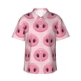 thumbnail image 1 of Balery Pig Nose Print Men's Hawaiian Shirts Short Sleeve Beach Shirt Relaxed Fit Vacation Button Down Shirts-Small, 1 of 9