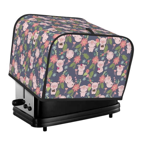 Balery Pigs 1 Pattern Oven Cover Kitchen Bread Machine Protector, 4 Slice Toaster Cover for Home, Anti Dust Fingerprint Coaster Cover