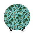 thumbnail image 1 of Balery Pineapple Sea Turtle Print Bone China Decorative Plate Ceramic Dinner Plates Art Crafts with Display Stand-7in, 1 of 6