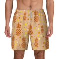 thumbnail image 1 of Balery Pineapples Mens Swim Trunks Swim Shorts for Men Quick Dry Inseam Beach Shorts with Compression Liner Pocket-Small, 1 of 9