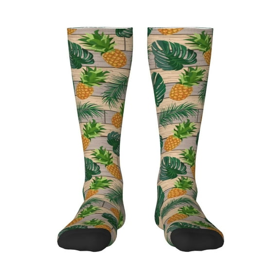 Balery Pineapples Palm Leaves Fun Novelty Socks Men'S Women'S Crew Socks Funny Crazy Novelty Socks Quirky And Cool Socks