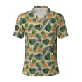 thumbnail image 1 of Balery Pineapples Palm Leaves Printed Men’s Short Sleeve Polo Shirt, Midweight Men's Shirt,Golf Polo shirts -Medium, 1 of 8