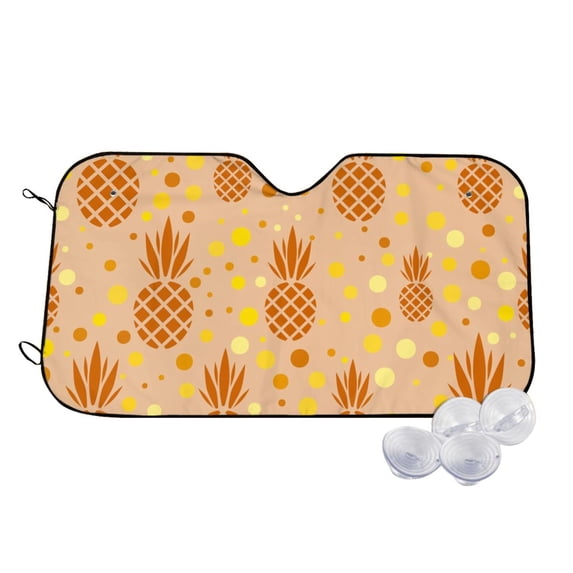 Balery Pineapples Windshield Sun Shade, Car Front Window Sunshade Cover ,Automotive Interior Portected Blocks Uv Rays For Car Pickup Truck Suv Accessories- Small
