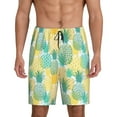 thumbnail image 1 of Balery Pineapples1 Men's Cotton Knit Pajama Shorts Waistband & Pockets,Short Pajama Pants-Medium, 1 of 8