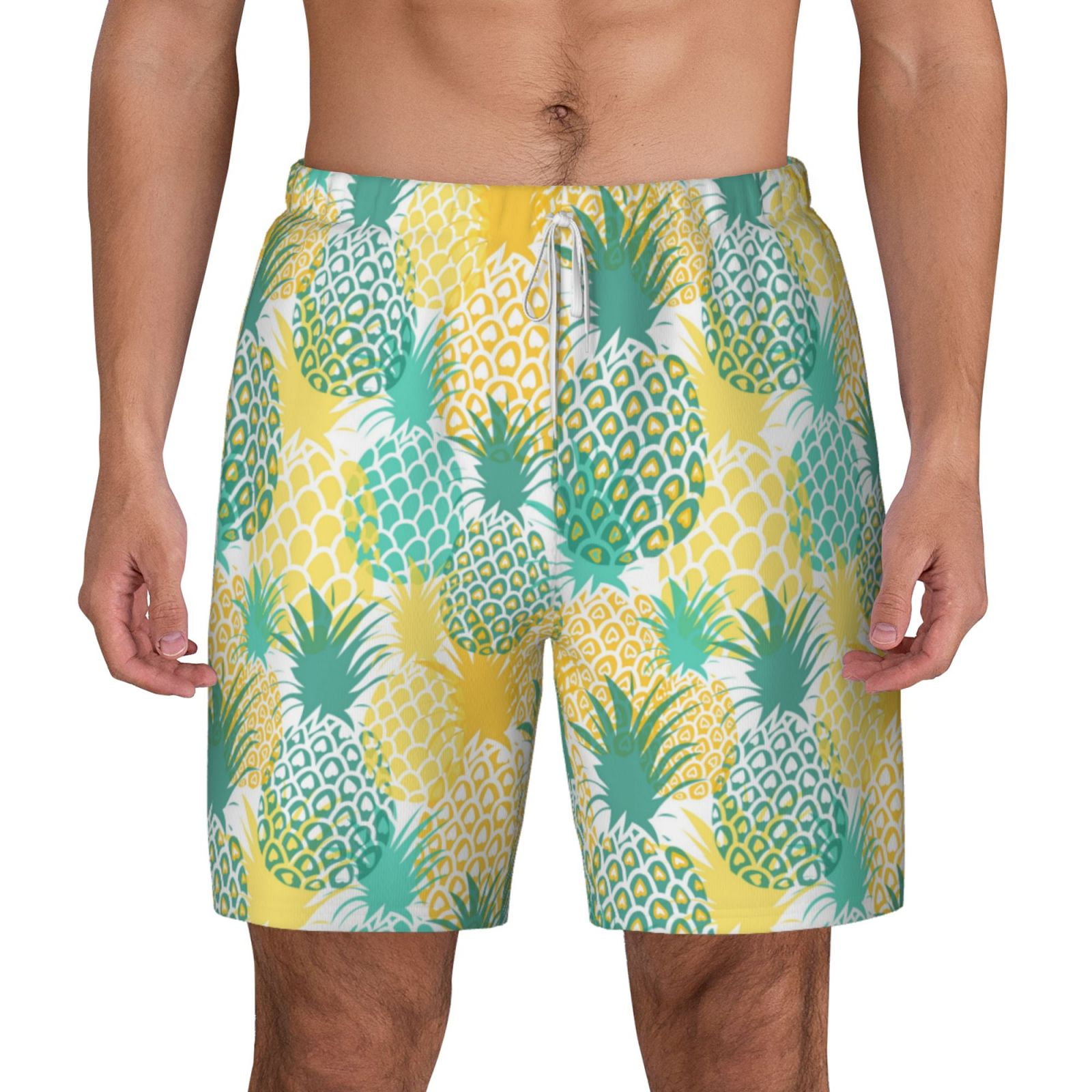 Balery Pineapples1 Mens Swim Trunks Swim Shorts for Men Quick Dry Inseam Beach Shorts with