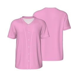 Plain pink baseball jersey sale