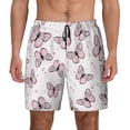 thumbnail image 1 of Balery Pink Butterflies (2) Mens Swim Trunks Swim Shorts for Men Quick Dry Inseam Beach Shorts with Compression Liner Pocket-Medium, 1 of 9