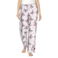 thumbnail image 1 of Balery Pink Butterflies (2) print Women's Pajama Pants,Ultra Lightweight Pjs,Lounge Pant-X-Large, 1 of 9