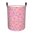 thumbnail image 1 of Balery Pink Donut Round Laundry Basket with Handles Waterproof Freestanding Laundry Hamper for Clothes Toys in the Dorm and Family-Small, 1 of 8