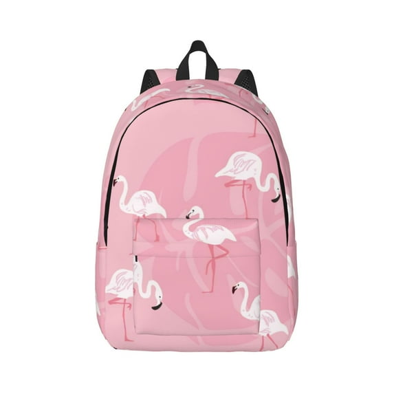 Balery Pink Flamingos and Flowers Vintage Canvas Backpack for Men and Women - Large Capacity, Durable Travel Laptop Bag for School, Work, Hiking, and Outdoor Activities