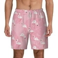 thumbnail image 1 of Balery Pink Flamingos and Flowers Mens Swim Trunks Swim Shorts for Men Quick Dry Inseam Beach Shorts with Compression Liner Pocket-Large, 1 of 9