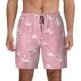 thumbnail image 1 of Balery Pink Flamingos and Flowers Mens Swim Trunks Swim Shorts for Men Quick Dry Inseam Beach Shorts with Compression Liner Pocket-Small, 1 of 9