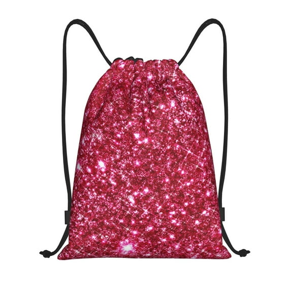 Balery Pink Glitter Pattern Drawstring Backpack Bag Sport Gym Sackpack Cinch Bags Pattern Drawstring Backpack Bag Sport Gym Sackpack Cinch Bags -Medium