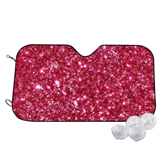 Balery Pink Glitter Print Car Windshield Sun Shade,Windshield Sunshade for Car Pickup Truck SUV Accessories-Medium