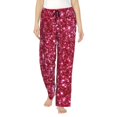 thumbnail image 1 of Balery Pink Glitter print Women's Pajama Pants,Ultra Lightweight Pjs,Lounge Pant-Medium, 1 of 9
