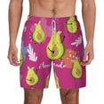 thumbnail image 1 of Balery Pink Green Avocado Mens Swim Trunks Swim Shorts for Men Quick Dry Inseam Beach Shorts with Compression Liner Pocket-Medium, 1 of 9