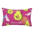 thumbnail image 1 of Balery Pink Green Avocado Pillow Covers,Bed Pilowcases,Reversible Plush Throw Pillow Covers End Pillow Encasement,Pillow Case - 14"X20", 1 of 9