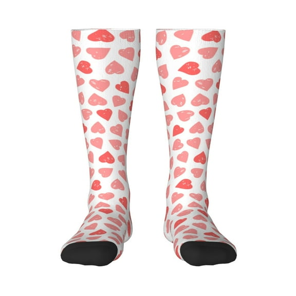 Balery Pink Hearts1 Fun Novelty Socks Men'S Women'S Crew Socks Funny Crazy Novelty Socks Quirky And Cool Socks