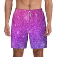 thumbnail image 1 of Balery Pink Purple Glitter Mens Swim Trunks Swim Shorts for Men Quick Dry Inseam Beach Shorts with Compression Liner Pocket-Small, 1 of 9