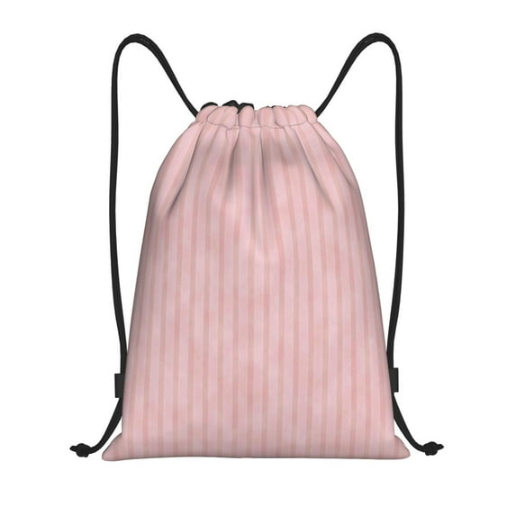 Balery Pink Stripes Pattern Drawstring Backpack Bag Sport Gym Sackpack Cinch Bags Pattern Drawstring Backpack Bag Sport Gym Sackpack Cinch Bags -Small