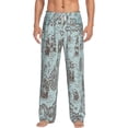 thumbnail image 1 of Balery Pirate Adventure Map print Men's Pajama Pants,Ultra Lightweight Pjs,Lounge Pant-Medium, 1 of 9