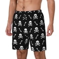 thumbnail image 1 of Balery Pirate skull Pattern Mens Swim Trunks Swim Shorts for Men Quick Dry Inseam Beach Shorts with Compression Liner Pocket-Large, 1 of 6