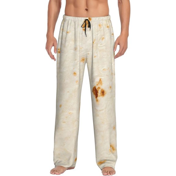Balery Pita Tortilla print Men's Pajama Pants,Ultra Lightweight Pjs,Lounge Pant-Small
