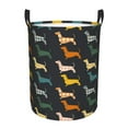 thumbnail image 1 of Balery Plaid Dachshund Round Laundry Basket with Handles Waterproof Freestanding Laundry Hamper for Clothes Toys in the Dorm and Family-, 1 of 8