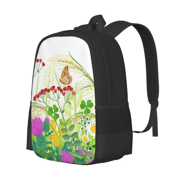Balery Plants and Insects Backpack for Men and Women - Durable 600D Oxford Cloth -Large Capacity, Water-Resistant School, Travel, and Hiking Bag