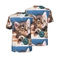 thumbnail image 1 of Balery Playful Cat Baseball Jersey for Men Casual Button Down Shirts Short Sleeve Active Team Sports Uniform-3X-Large, 1 of 9
