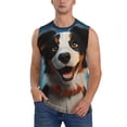 thumbnail image 1 of Balery Playful Smile Cute Dog Men's Sleeveless Muscle Shirts Workout Tank Top, Moisture Wicking, Odor Protection-XX-Large, 1 of 8