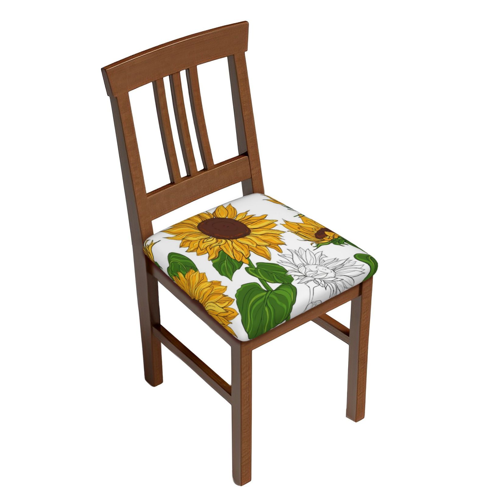 Balery Plump Sunflower And Sketch Stretch Couch Cushion Covers