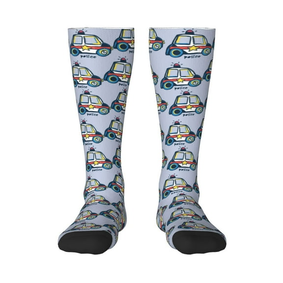 Balery Police Car Fun Novelty Socks Men'S Women'S Crew Socks Funny Crazy Novelty Socks Quirky And Cool Socks