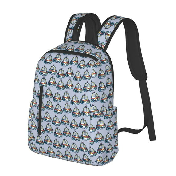 Balery Police Car Lightweight Backpack for Men and Women - Durable and Water-Resistant, Ideal for School, Work, Travel, and Everyday Use