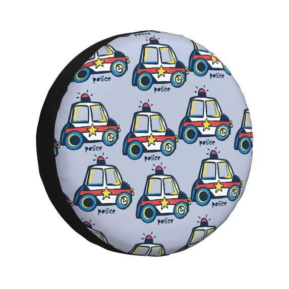 Balery Police Cartire Cover Waterproof Dust-Proof, Universal Spare Wheel Tire Cover For Trailer, Rv, Suv Truck And Vehicle Camper Accessories-14 Inch