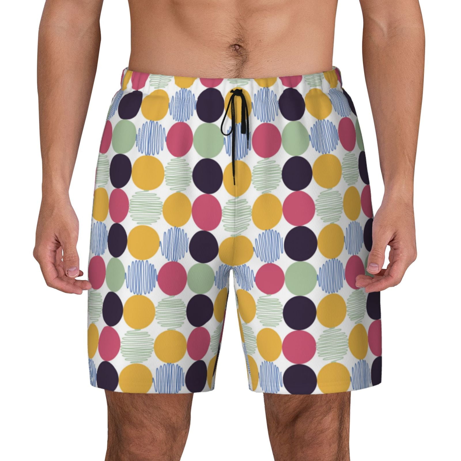 Balery Polka Dot Mens Swim Trunks Swim Shorts for Men Quick Dry Inseam ...