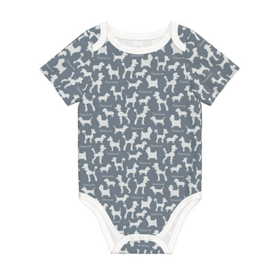 Balery Poodle Dog Pattern Baby Climbing Clothes Infant Bodysuit Cute Infant Bodysuit Baby Romper-3 Months