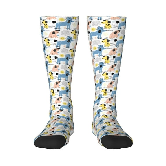 Balery Poodle Dog Printed Novelty Socks Men's Women's Crew Socks Sports Socks Knee High Socks Cotton Socks Quirky and Cool Socks